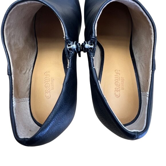 Crown Vintage Women’s Black Faux Leather Slip-On Heeled Booties Size 7.5M - Picture 5 of 9